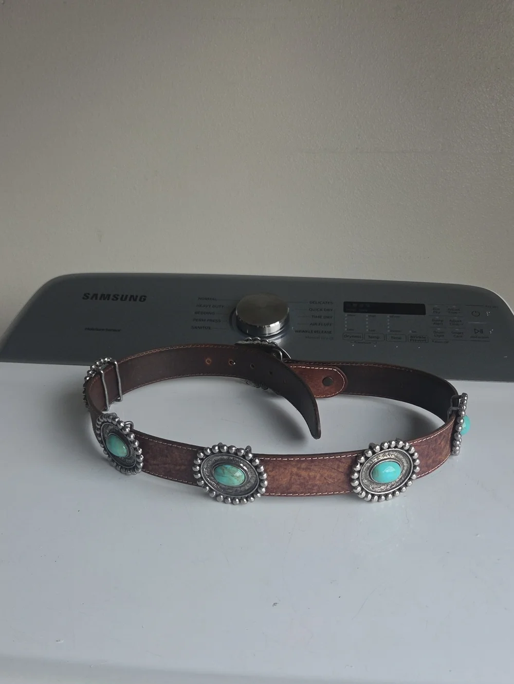 Vintage Jose Luis Mexico Faux Turquoise Concho Belt Men 34
